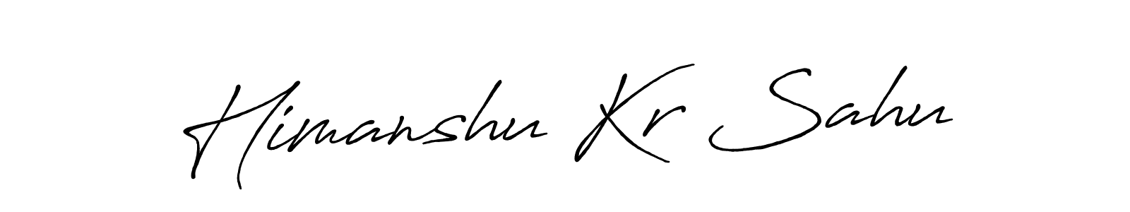 How to make Himanshu Kr Sahu name signature. Use Antro_Vectra_Bolder style for creating short signs online. This is the latest handwritten sign. Himanshu Kr Sahu signature style 7 images and pictures png