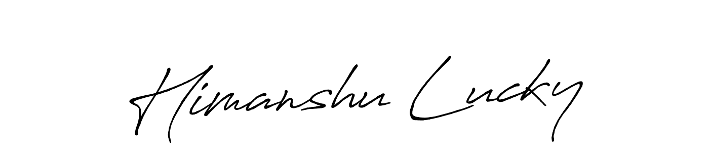 How to make Himanshu Lucky name signature. Use Antro_Vectra_Bolder style for creating short signs online. This is the latest handwritten sign. Himanshu Lucky signature style 7 images and pictures png