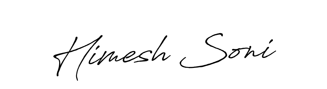 How to make Himesh Soni name signature. Use Antro_Vectra_Bolder style for creating short signs online. This is the latest handwritten sign. Himesh Soni signature style 7 images and pictures png