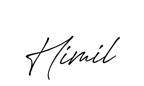 How to make Himil name signature. Use Antro_Vectra_Bolder style for creating short signs online. This is the latest handwritten sign. Himil signature style 7 images and pictures png