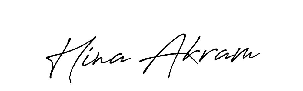 Make a beautiful signature design for name Hina Akram. With this signature (Antro_Vectra_Bolder) style, you can create a handwritten signature for free. Hina Akram signature style 7 images and pictures png