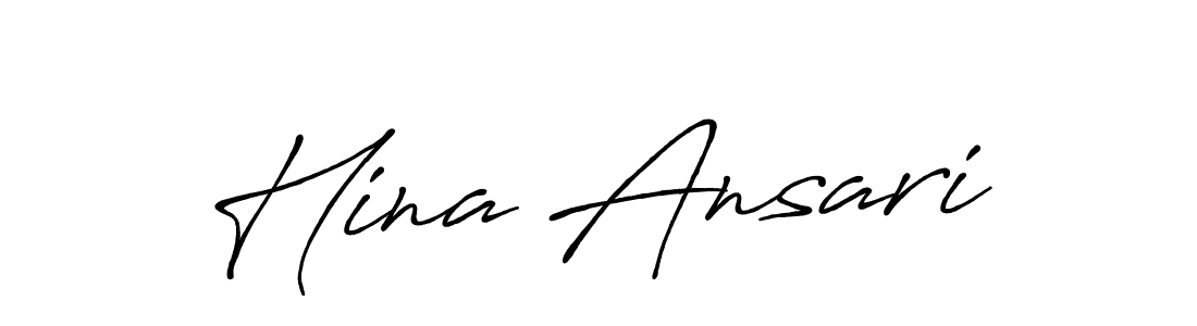 Design your own signature with our free online signature maker. With this signature software, you can create a handwritten (Antro_Vectra_Bolder) signature for name Hina Ansari. Hina Ansari signature style 7 images and pictures png