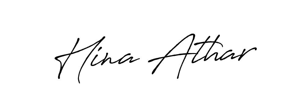 Also You can easily find your signature by using the search form. We will create Hina Athar name handwritten signature images for you free of cost using Antro_Vectra_Bolder sign style. Hina Athar signature style 7 images and pictures png