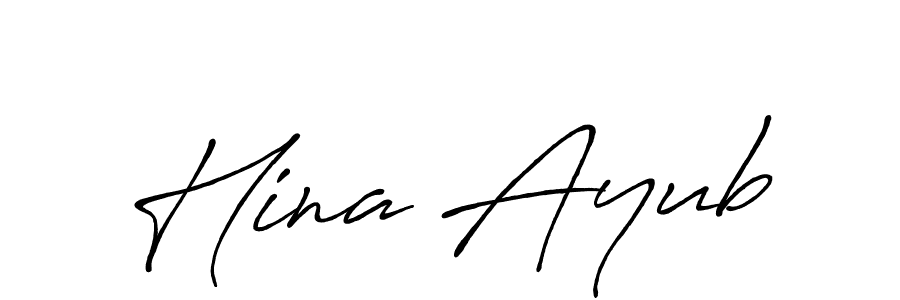 Design your own signature with our free online signature maker. With this signature software, you can create a handwritten (Antro_Vectra_Bolder) signature for name Hina Ayub. Hina Ayub signature style 7 images and pictures png