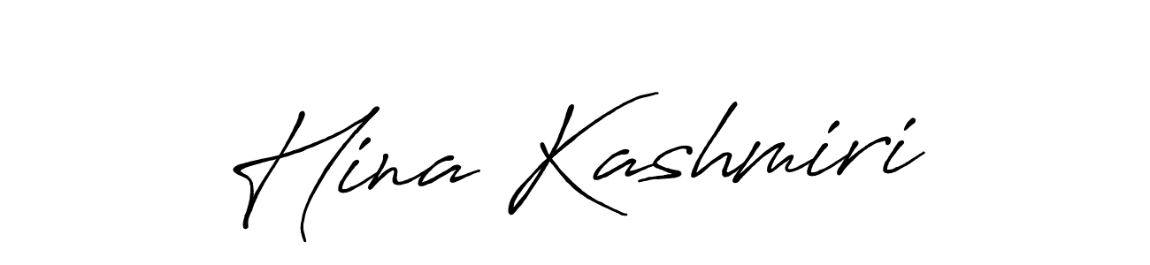 Make a beautiful signature design for name Hina Kashmiri. With this signature (Antro_Vectra_Bolder) style, you can create a handwritten signature for free. Hina Kashmiri signature style 7 images and pictures png