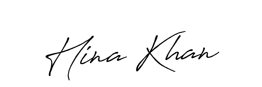 Create a beautiful signature design for name Hina Khan. With this signature (Antro_Vectra_Bolder) fonts, you can make a handwritten signature for free. Hina Khan signature style 7 images and pictures png