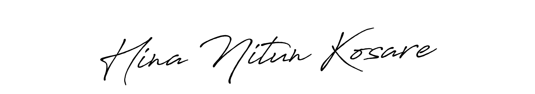 Design your own signature with our free online signature maker. With this signature software, you can create a handwritten (Antro_Vectra_Bolder) signature for name Hina Nitun Kosare. Hina Nitun Kosare signature style 7 images and pictures png