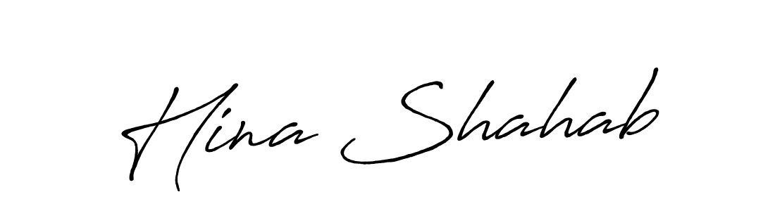 Create a beautiful signature design for name Hina Shahab. With this signature (Antro_Vectra_Bolder) fonts, you can make a handwritten signature for free. Hina Shahab signature style 7 images and pictures png