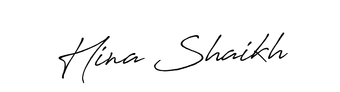 Design your own signature with our free online signature maker. With this signature software, you can create a handwritten (Antro_Vectra_Bolder) signature for name Hina Shaikh. Hina Shaikh signature style 7 images and pictures png