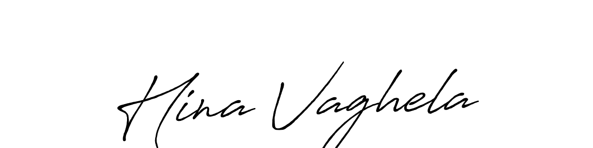 Make a beautiful signature design for name Hina Vaghela. With this signature (Antro_Vectra_Bolder) style, you can create a handwritten signature for free. Hina Vaghela signature style 7 images and pictures png