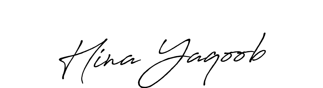 Design your own signature with our free online signature maker. With this signature software, you can create a handwritten (Antro_Vectra_Bolder) signature for name Hina Yaqoob. Hina Yaqoob signature style 7 images and pictures png