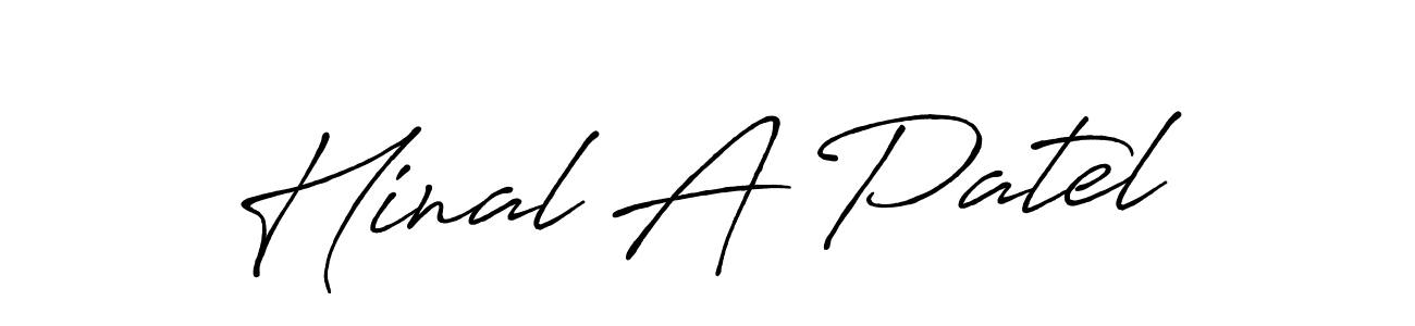 How to make Hinal A Patel signature? Antro_Vectra_Bolder is a professional autograph style. Create handwritten signature for Hinal A Patel name. Hinal A Patel signature style 7 images and pictures png