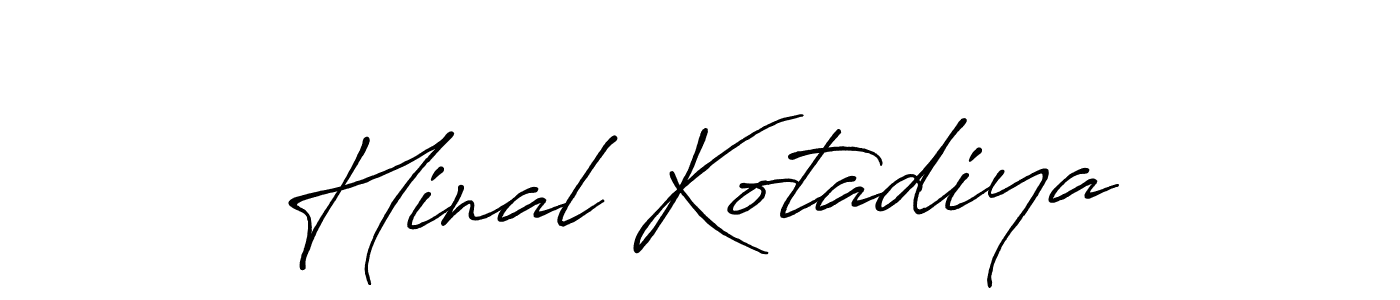 Hinal Kotadiya stylish signature style. Best Handwritten Sign (Antro_Vectra_Bolder) for my name. Handwritten Signature Collection Ideas for my name Hinal Kotadiya. Hinal Kotadiya signature style 7 images and pictures png