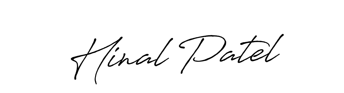 Use a signature maker to create a handwritten signature online. With this signature software, you can design (Antro_Vectra_Bolder) your own signature for name Hinal Patel. Hinal Patel signature style 7 images and pictures png