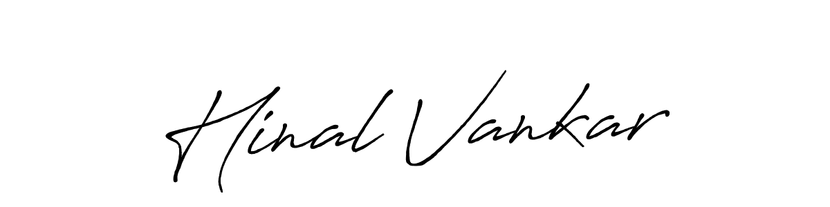 Use a signature maker to create a handwritten signature online. With this signature software, you can design (Antro_Vectra_Bolder) your own signature for name Hinal Vankar. Hinal Vankar signature style 7 images and pictures png