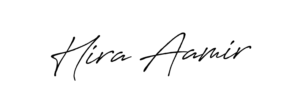 Use a signature maker to create a handwritten signature online. With this signature software, you can design (Antro_Vectra_Bolder) your own signature for name Hira Aamir. Hira Aamir signature style 7 images and pictures png
