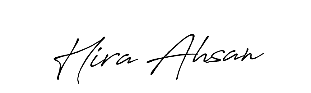 Make a beautiful signature design for name Hira Ahsan. With this signature (Antro_Vectra_Bolder) style, you can create a handwritten signature for free. Hira Ahsan signature style 7 images and pictures png