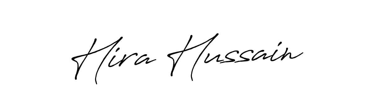 Make a beautiful signature design for name Hira Hussain. With this signature (Antro_Vectra_Bolder) style, you can create a handwritten signature for free. Hira Hussain signature style 7 images and pictures png