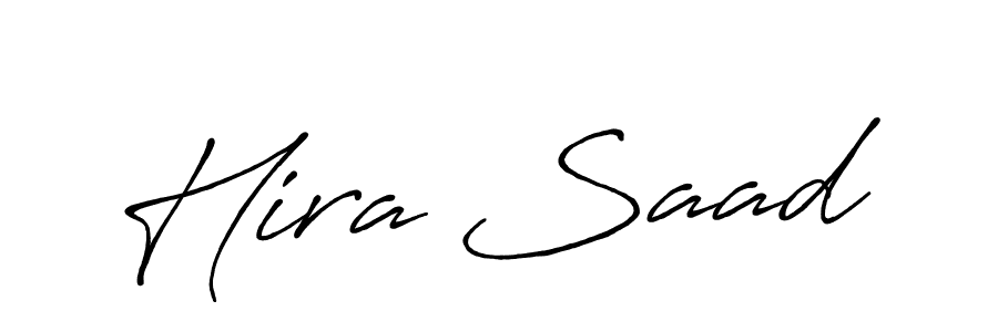 Make a beautiful signature design for name Hira Saad. With this signature (Antro_Vectra_Bolder) style, you can create a handwritten signature for free. Hira Saad signature style 7 images and pictures png