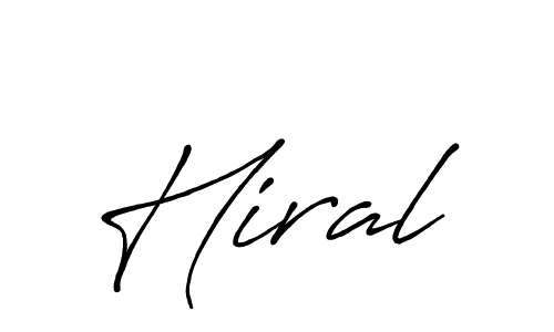 Create a beautiful signature design for name Hiral. With this signature (Antro_Vectra_Bolder) fonts, you can make a handwritten signature for free. Hiral signature style 7 images and pictures png