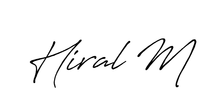 How to make Hiral M signature? Antro_Vectra_Bolder is a professional autograph style. Create handwritten signature for Hiral M name. Hiral M signature style 7 images and pictures png