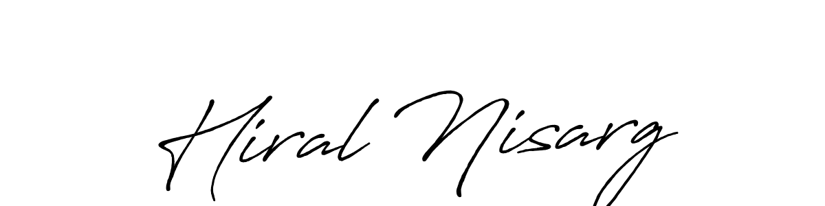 It looks lik you need a new signature style for name Hiral Nisarg. Design unique handwritten (Antro_Vectra_Bolder) signature with our free signature maker in just a few clicks. Hiral Nisarg signature style 7 images and pictures png