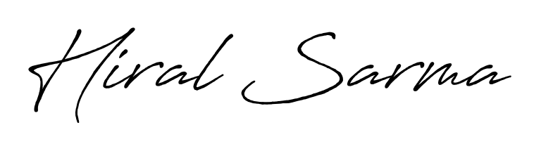 Generate high-definition signature styles for Hiral Sarma. The Antro_Vectra_Bolder typeface ensures crisp legibility and sophisticated design. Hiral Sarma signature style 7 images and pictures png