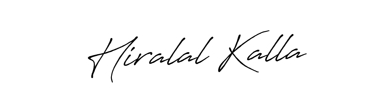Use a signature maker to create a handwritten signature online. With this signature software, you can design (Antro_Vectra_Bolder) your own signature for name Hiralal Kalla. Hiralal Kalla signature style 7 images and pictures png
