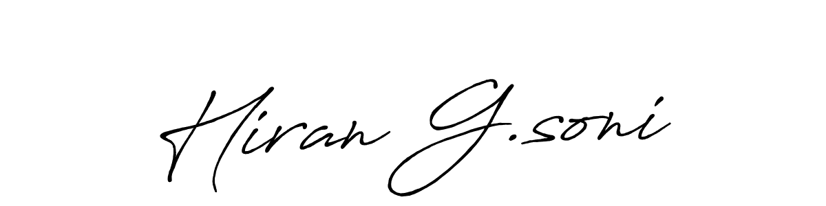 Use a signature maker to create a handwritten signature online. With this signature software, you can design (Antro_Vectra_Bolder) your own signature for name Hiran G.soni. Hiran G.soni signature style 7 images and pictures png