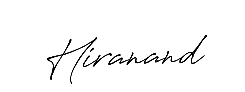 Use a signature maker to create a handwritten signature online. With this signature software, you can design (Antro_Vectra_Bolder) your own signature for name Hiranand. Hiranand signature style 7 images and pictures png