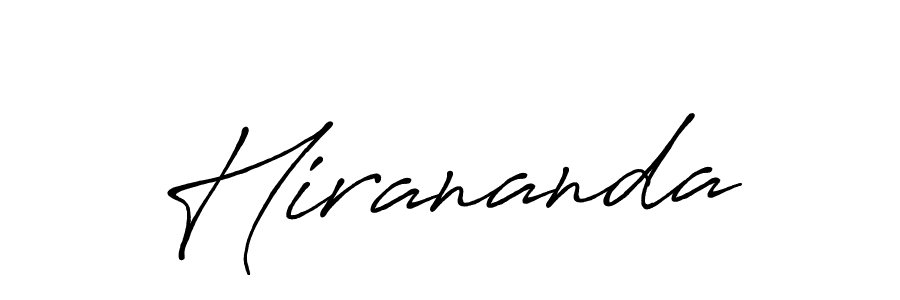 Create a beautiful signature design for name Hirananda. With this signature (Antro_Vectra_Bolder) fonts, you can make a handwritten signature for free. Hirananda signature style 7 images and pictures png