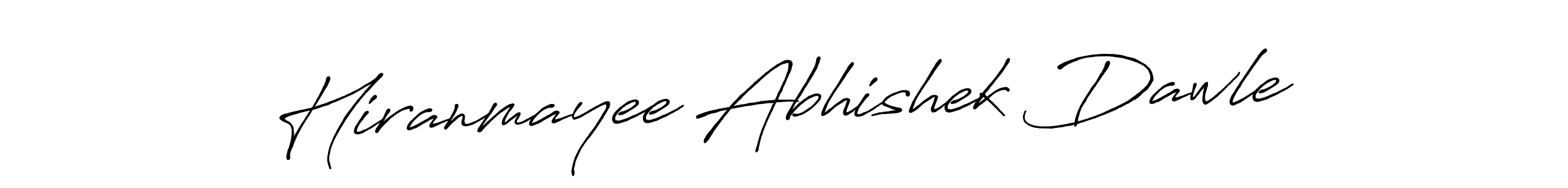 Also we have Hiranmayee Abhishek Dawle name is the best signature style. Create professional handwritten signature collection using Antro_Vectra_Bolder autograph style. Hiranmayee Abhishek Dawle signature style 7 images and pictures png