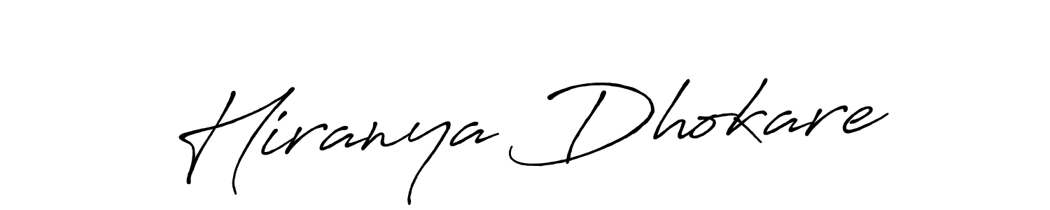 Design your own signature with our free online signature maker. With this signature software, you can create a handwritten (Antro_Vectra_Bolder) signature for name Hiranya Dhokare. Hiranya Dhokare signature style 7 images and pictures png