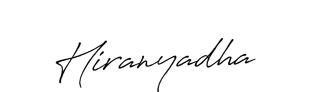 Also we have Hiranyadha name is the best signature style. Create professional handwritten signature collection using Antro_Vectra_Bolder autograph style. Hiranyadha signature style 7 images and pictures png