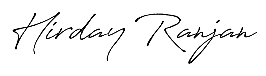 Express your personality with a custom Hirday Ranjan signature crafted with Antro_Vectra_Bolder typography. Free transparent PNG download available. Hirday Ranjan signature style 7 images and pictures png