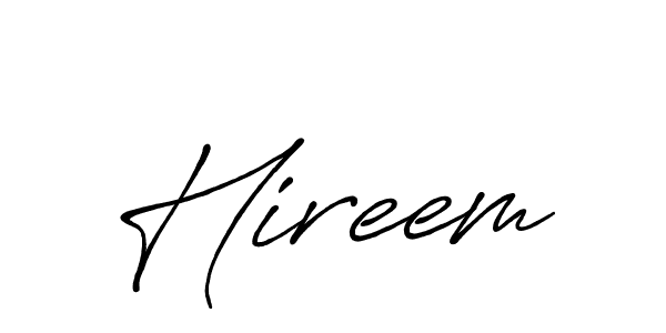 Use a signature maker to create a handwritten signature online. With this signature software, you can design (Antro_Vectra_Bolder) your own signature for name Hireem. Hireem signature style 7 images and pictures png
