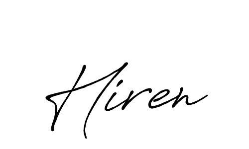 How to make Hiren signature? Antro_Vectra_Bolder is a professional autograph style. Create handwritten signature for Hiren name. Hiren signature style 7 images and pictures png