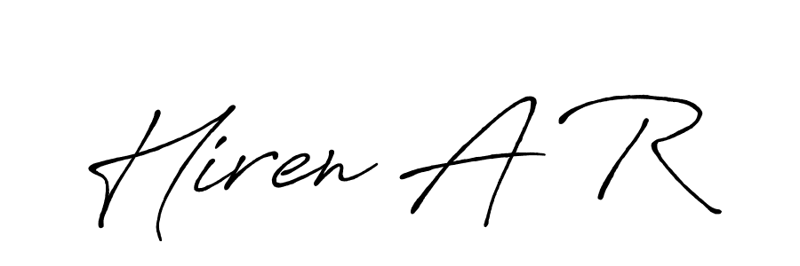 Best and Professional Signature Style for Hiren A R. Antro_Vectra_Bolder Best Signature Style Collection. Hiren A R signature style 7 images and pictures png