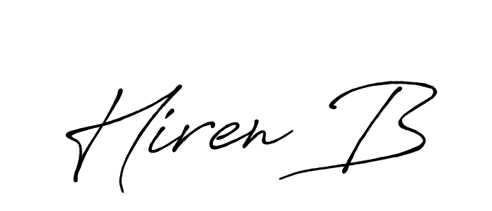 Make a beautiful signature design for name Hiren B. Use this online signature maker to create a handwritten signature for free. Hiren B signature style 7 images and pictures png