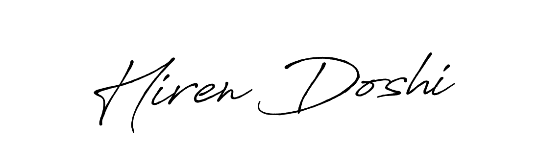 The best way (Antro_Vectra_Bolder) to make a short signature is to pick only two or three words in your name. The name Hiren Doshi include a total of six letters. For converting this name. Hiren Doshi signature style 7 images and pictures png