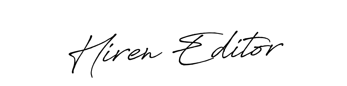 if you are searching for the best signature style for your name Hiren Editor. so please give up your signature search. here we have designed multiple signature styles  using Antro_Vectra_Bolder. Hiren Editor signature style 7 images and pictures png