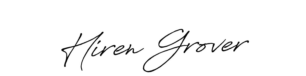 Hiren Grover stylish signature style. Best Handwritten Sign (Antro_Vectra_Bolder) for my name. Handwritten Signature Collection Ideas for my name Hiren Grover. Hiren Grover signature style 7 images and pictures png