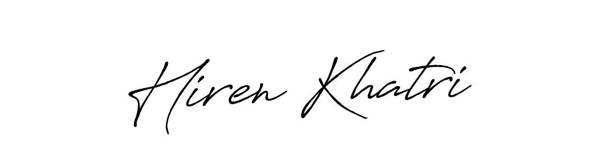Use a signature maker to create a handwritten signature online. With this signature software, you can design (Antro_Vectra_Bolder) your own signature for name Hiren Khatri. Hiren Khatri signature style 7 images and pictures png