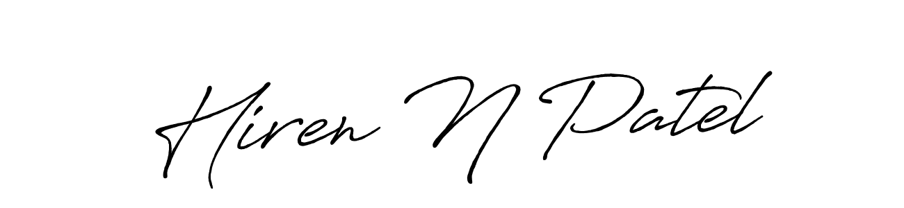 if you are searching for the best signature style for your name Hiren N Patel. so please give up your signature search. here we have designed multiple signature styles  using Antro_Vectra_Bolder. Hiren N Patel signature style 7 images and pictures png
