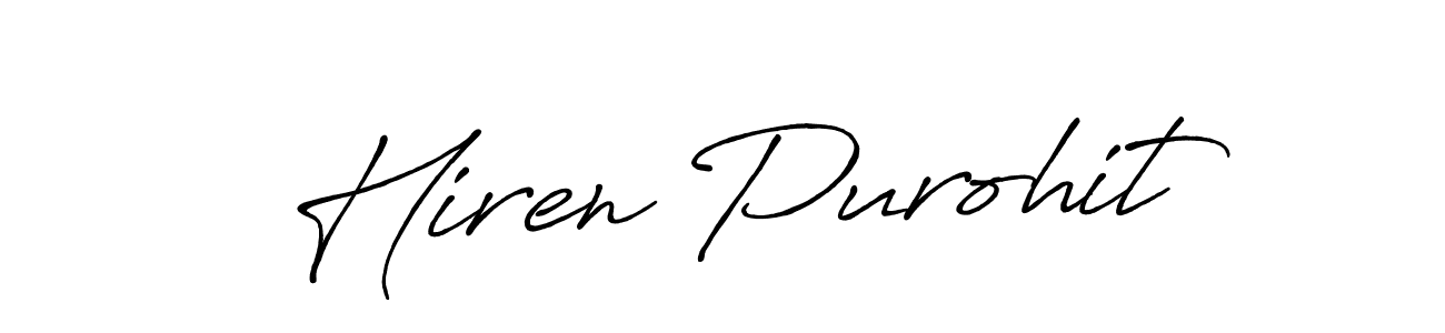 Use a signature maker to create a handwritten signature online. With this signature software, you can design (Antro_Vectra_Bolder) your own signature for name Hiren Purohit. Hiren Purohit signature style 7 images and pictures png