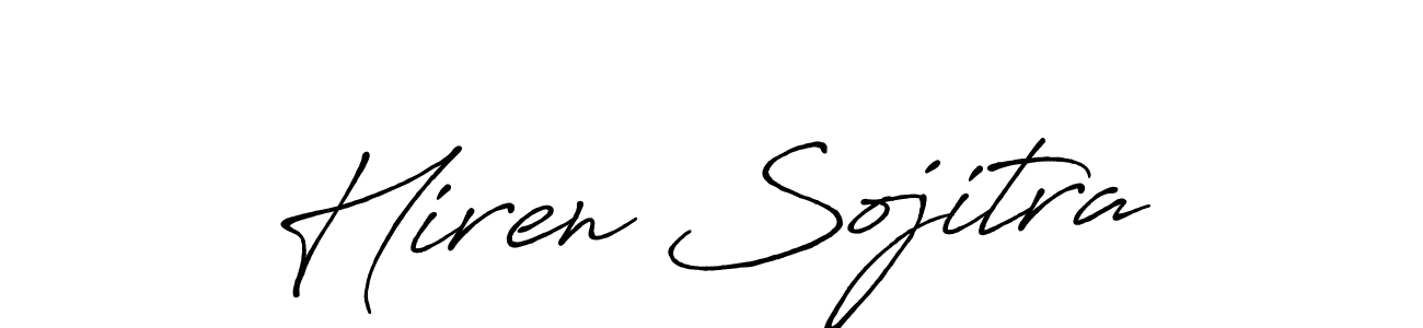 Hiren Sojitra stylish signature style. Best Handwritten Sign (Antro_Vectra_Bolder) for my name. Handwritten Signature Collection Ideas for my name Hiren Sojitra. Hiren Sojitra signature style 7 images and pictures png