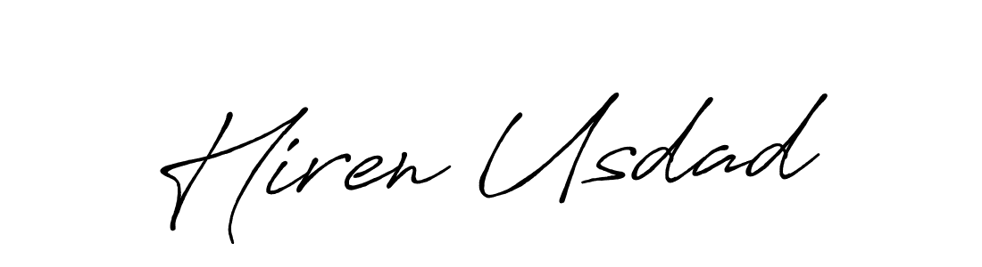 How to make Hiren Usdad name signature. Use Antro_Vectra_Bolder style for creating short signs online. This is the latest handwritten sign. Hiren Usdad signature style 7 images and pictures png