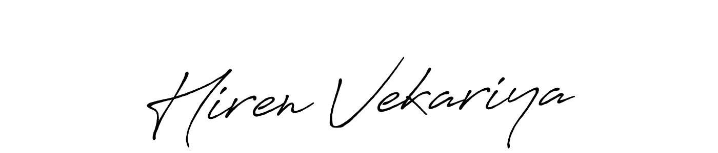 Hiren Vekariya stylish signature style. Best Handwritten Sign (Antro_Vectra_Bolder) for my name. Handwritten Signature Collection Ideas for my name Hiren Vekariya. Hiren Vekariya signature style 7 images and pictures png