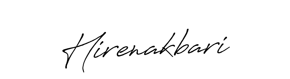 Hirenakbari stylish signature style. Best Handwritten Sign (Antro_Vectra_Bolder) for my name. Handwritten Signature Collection Ideas for my name Hirenakbari. Hirenakbari signature style 7 images and pictures png