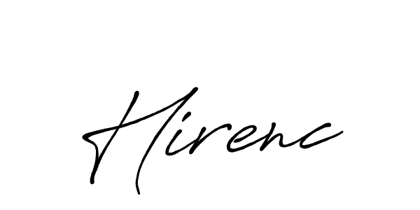 How to make Hirenc name signature. Use Antro_Vectra_Bolder style for creating short signs online. This is the latest handwritten sign. Hirenc signature style 7 images and pictures png